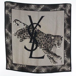 YSL Rare Leopard Silk Scarf